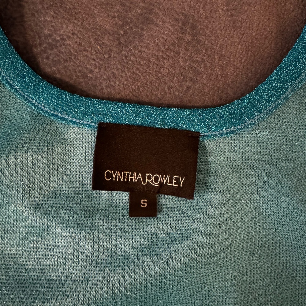 Cynthia Rowley Blue Fitted Sleeveless Tank Top - Picture 4 of 4